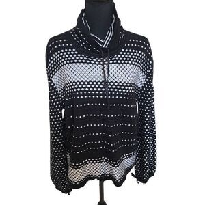 Catherine Malandrino Black White Pull Over Cowl Neck Sweater Small